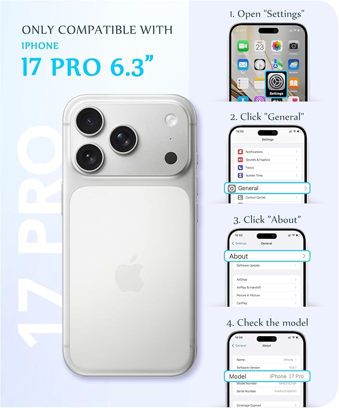 GVIEWIN for iPhone 17 Pro Case Compatible with MagSafe, [Full Camera Protection][Military-Grade Protection] Shockproof Protective Slim Magnetic Marble Phone Case for 17 Pro 6.3", Aurora/Azure Blue