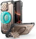 SUPCASE for iPhone 16 Pro Case 6.3'' 2024 with Camera Cover Stand (UBMag XT), [Compatible with MagSafe] [Built-in Kickstand] [Military-Grade Protection] Heavy Duty Rugged Magnetic Phone Case, RoseGold