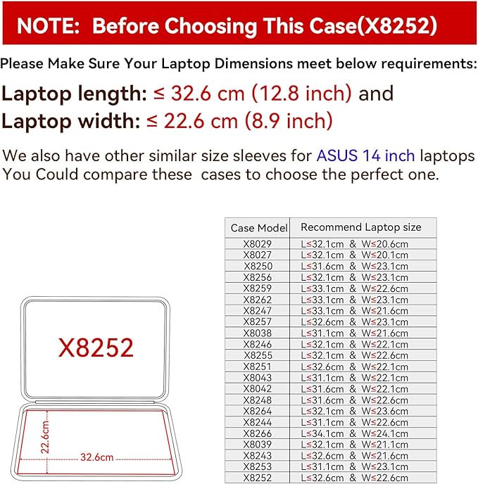 Smatree Hard EVA Protective Sleeve Case Compatible for 14.5 inch ASUS Zenbook Pro 14 Duo OLED, for ASUS Zenbook Pro 14OLED, for ASUS Vivobook S 14 OLED K5404 Laptop and Anti-Shock Bag (X8252)