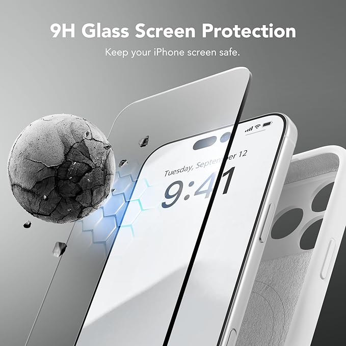 Magnetic for iPhone 17 Pro Case, Compatible with MagSafe, [Full Camera Protection][Screen Protector] Silicone Shockproof Protective Phone Case for iPhone 17 Pro 6.3", White