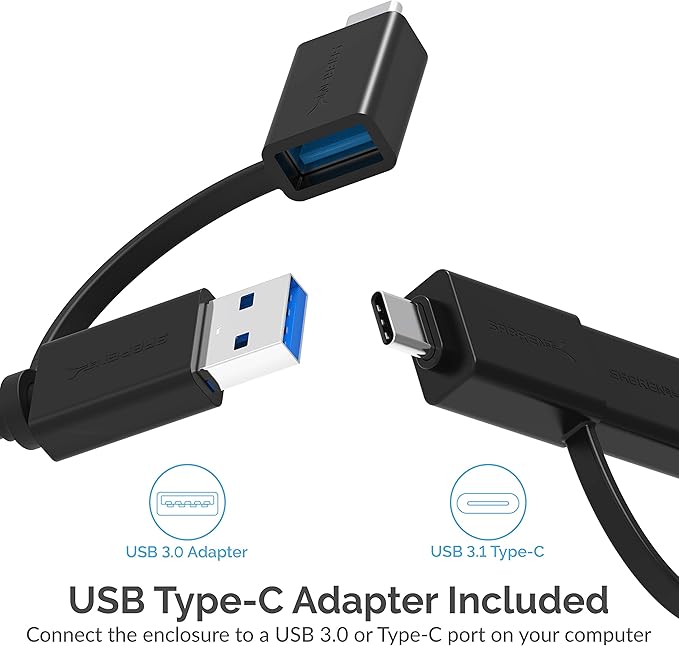 SABRENT USB Type-C Aluminum Enclosure for M.2 NVMe SSD in Gold (EC-NVME-GLD)