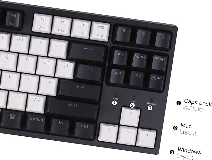 Keychron C1 Hot-swappable Wired Mechanical Computer Keyboard with Gateron G Pro Brown Switch/Double-Shot ABS Keycaps/White Backlight/USB Type-C Cable, Tenkeyless 87 Keys for Mac Windows PC