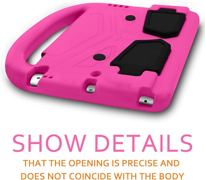 Kids Case for 7.9" iPad mini 5/Mini 4/Mini 3/Mini 2/Mini 1, Friendly Silicone Shockproof Cover with Handle Kickstand for Apple iPad mini 5th (2019), Mini 4th/ 3rd/ 2nd/1st Generation, Pink