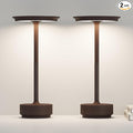 Rechargeable Cordless Table Lamps, LED Portable 5000mAh USB Battery Table Light with Memory Function,3 Color Stepless Dimming for Outdoor Travel, Restaurant, Cafe(2P Rust)