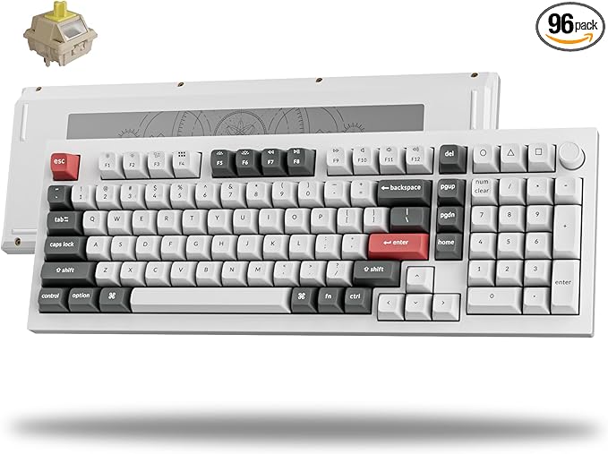 Keychron Q5 Ultra 8K Polling Rate Wireless Mechanical Keyboard 2.4 GHz & Bluetooth 660Hr Battery Aluminum ZMK Launcher with Hot-swappable Banana Switches PBT Keycaps for Mac Windows Linux - White