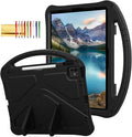 Dteck for iPad Air 11 Inch M2 2024/iPad Pro 11 inch 2024 M4 Kids Case with Pencil Holder, Kiddie Lightweight Shockproof Full-Body Handle Stand EVA Tablet Protective Girl Boy Kids Friendly Case,Black