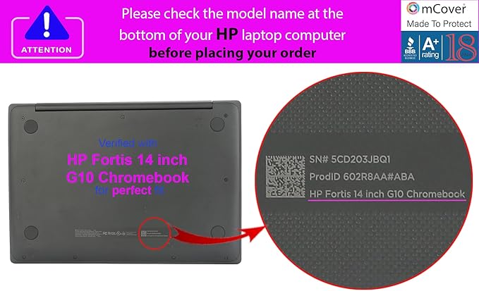 mCover Case ONLY Compatible for 2021~2024 14" HP Fortis 14-inch G10 / G11 Chromebook Laptop Computers (NOT Fitting Any Other HP Models) - Purple