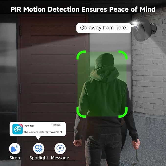 4pcs Wireless Security Cameras Outdoor,5G/2.4G Solar Cameras, 2K Battery Powered Surveillance Cameras for Outdoor Use, Color Night Vision, AI Detection, 2-Way Talk, IP65, SD/Cloud, Works Alexa