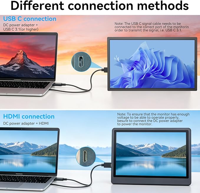 17.3" Large Portable Monitor,IPS Gaming Monitor Laptop Monitor with Built-in Kickstand HDMI USB C External Screen for PC Mac Phone Xbox PS5 - A1M（17.3"）