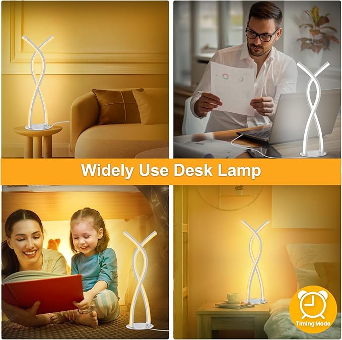 Daymeet Table Lamp for Bedroom, Bedside Lamps for Nightstand Dimmable, 3 Color Temperatures Night Stand Light with Remote and APP Control Desk Lamp for Kids Room Living Room Office