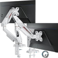 ARES WING Heavy Duty Dual Monitor Arm, Fully Adjustable Monitor Mount for 17-35 Inch Flat Curved Ultrawide Screens Up to 26.5lbs with USB A/C, C-Clamp & Grommet Base, 75/100 Vesa Mount, White