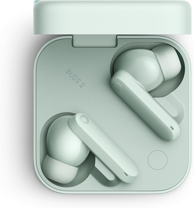 CMF By Nothing Buds 2 48dB Hybrid ANC True Wireless Earbuds, Strong and Comfort Noise Cancelling, Ultra Bass and Dirac Sound, in-Ear Detection, 55H Playtime, 6ENC Mics, Bluetooth 5.4Light Green