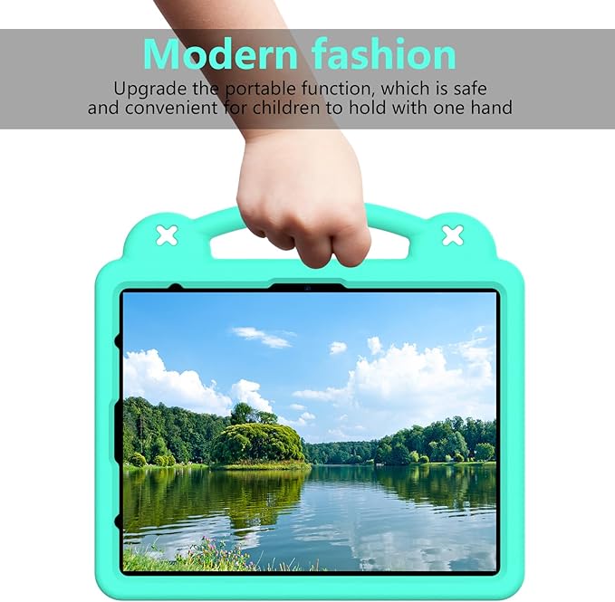 AKABEILA Compatible with Lenovo Tab M11/Tab P11/Tab P11 Plus/Xiaomi Redmi Pad SE(2023) 11 inch Tablet Case, Kids Shockproof Protective Case with Shoulder Strap & Stand Handle - Mint Green