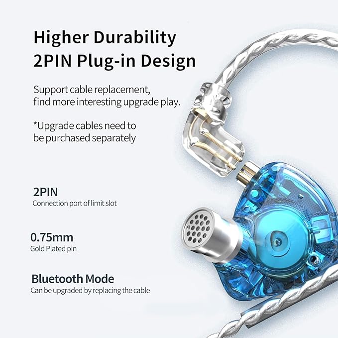 KZ Zax in Ear Headphones 7BA+1DD Hybrid 16 Drivers HiFi Noise Cancelling in Ear Monitor, Zin Alloy Shell Metal Wired Earphone with 3.5mm Jack Detachable 2 Pin 0.75mm Cable (No mic, Silver)