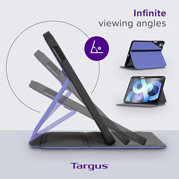 Targus Click-in iPad 10th Generation Case 2022 10.9 Inch Shock Absorbing Tray Slim Protective Cover, Models A2696 A2757 A2777, Purple (THZ93207GL)