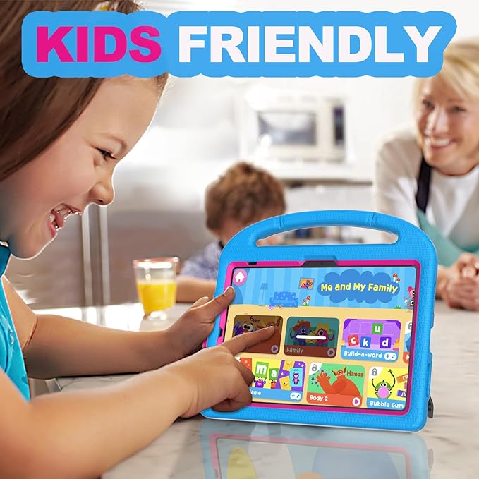 YIHE Kids Case for iPad A16 11th Generation (11" 2025) & 10th Gen (10.9" 2022) | Shockproof Tablet Cover with Built-in Screen Protector & Pencil Holder for iPad 10.9/11 Inch, Blue Pink