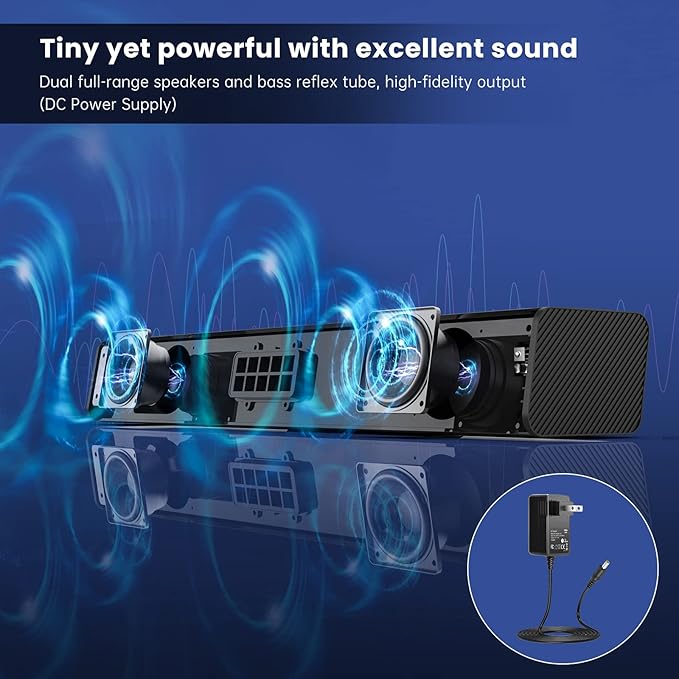 Sound Bar, BESTISAN 50 Watts Soundbar with HDMI, Optical, AUX, USB,Sub Out and Bluetooth Connection, DSP, Bass Adjustable, 16 Inch, Mountable