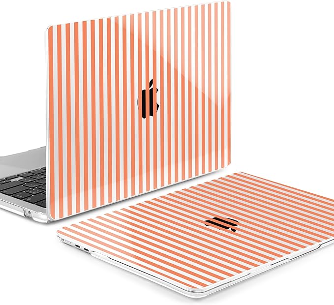 MEEgoodo Case for M5/M4/M3/M2 MacBook Air 15 inch Case 2026 2025 2024 2023, Laptop Shell Fit Model (A3448/A3241/A3114/A2941) for MacBook Air 15.3-inch, Orange Stripes
