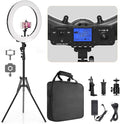 Pixel Ring Light, 19" Bi-Color LCD Display Ring Light with Stand, 55W 3000-5800K CRI≥97 Light Ring for Vlogging Selfie-Portrait Live Stream Video Photography Shooting