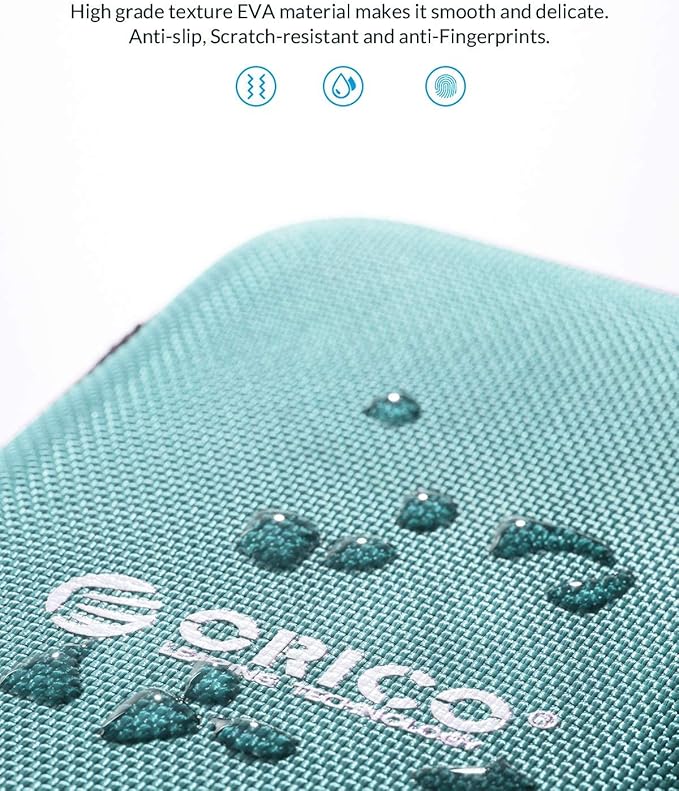 ORICO Hard Drive Case 2.5 inch External Drive Storage Carrying Bag Waterproof Shockproof with Inner Size 5.5x3.5x1.0inch for Organizing HDD and Electronic Accessories, Multi Colors (PHD-25)