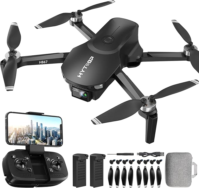 Drone with Camera for Adults 4K, 90° Remote Adjustable Lens Foldable Quadcopter, Brushless Motor, 36 Mins Flight with 2 Batteries, Optical Flow Hover, Easy for Beginners,Under 249g(Black)