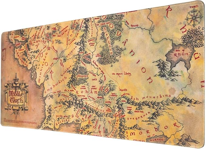 The Lord of The Rings Mouse Mat | MTG Playmat | 31.5" x 13.78" | Non-Slip Rubber Base Mouse Pad, Gaming Mouse Pad, Keyboard Mouse Mat | Lord of The Rings Gifts