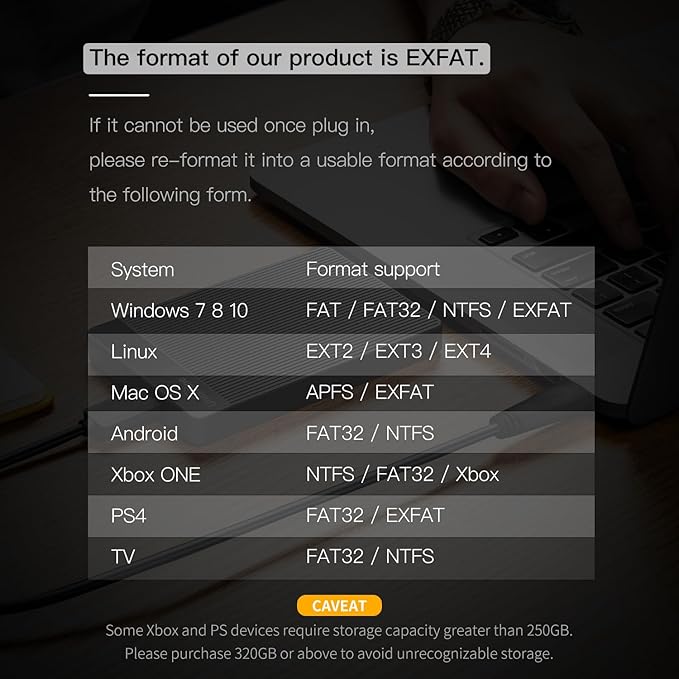 UnionSine 500GB Ultra Slim Portable External Hard Drive HDD-USB 3.0 for PC, Mac, Laptop, PS4, Xbox one, Xbox 360-(Black)