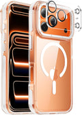 Strong Magnetic for iPhone 17 Pro case with camera lens protector [10Ft Military-Grade Protection] Compatible with fit MagSafe Shockproof Slim Thin Cover case for iPhone 17 Pro 6.3 inch, Clear White