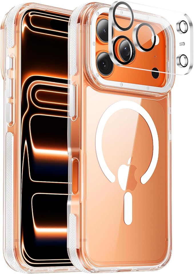 Strong Magnetic for iPhone 17 Pro Max case [10Ft Military-Grade Protection] Compatible with fit MagSafe Shockproof Slim Thin Cover case for iPhone 17 Pro Max 6.9 inch, Clear White