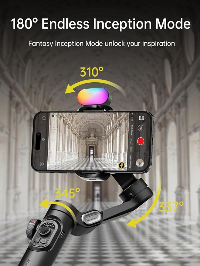 Gimbal Stabilizer Smartphone for iPhone Video w/ 1.7M Complete Camera Tripod