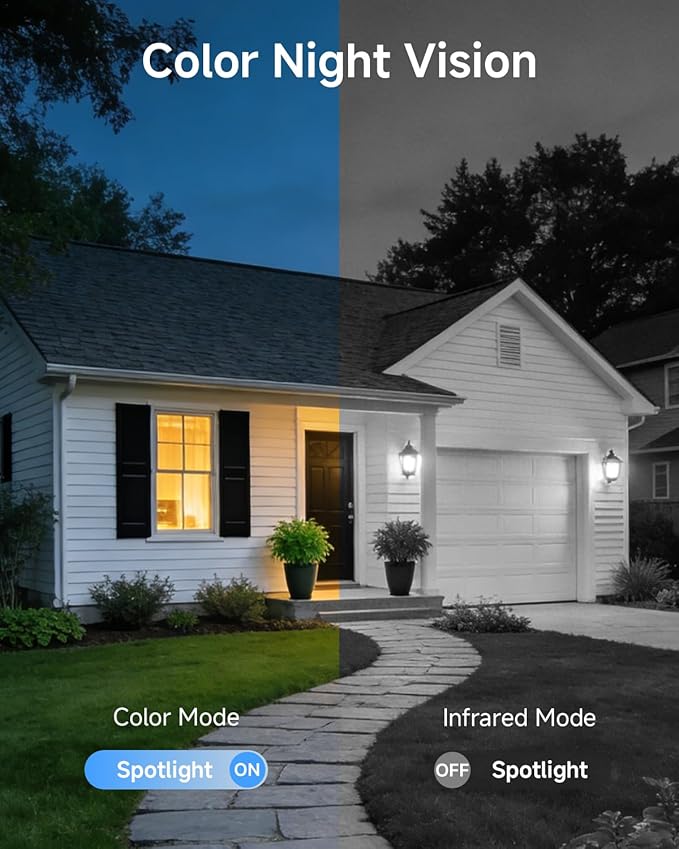 Noorio 2K Solar Security Cameras Wireless Outdoor, 2.4/5G WiFi Camera for Home Security with Fix Solar Panel, Color Night Vision, 2-Way Talk, IP65 Waterproof, Alexa, Surveillance Outdoor, SB400