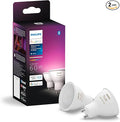 Philips Hue Smart 60W GU10 LED Bulb - White and Color Ambiance Color-Changing Light - 2 Pack - 450LM - Indoor - Control with Hue App - Works with Alexa, Google Assistant and Apple Homekit, 584680