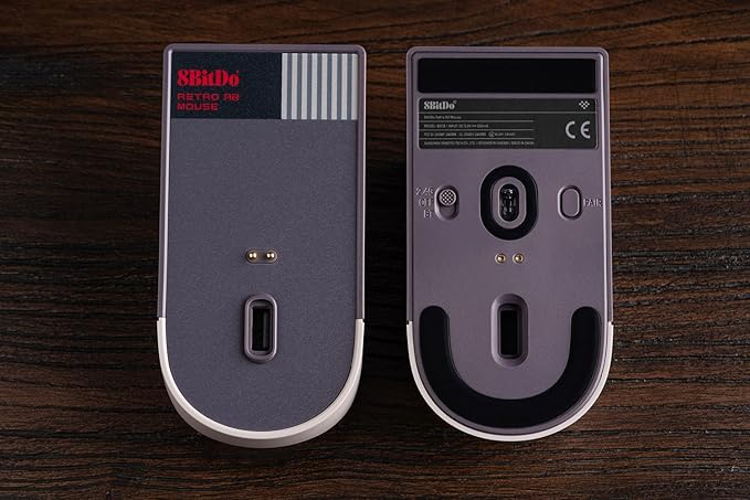 8BitDo Retro R8 Mouse with Charging Dock, PAW 3395 Optical Sensor DPI 26,000, Wireless Mouse with 4K Polling Rate, Programmable Buttons, and Kailh Sword GM X Micro Switches - N Edition