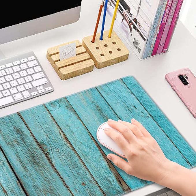 Shabby Wood XL Mouse Pad,Large Mouse Pad Gaming 31.5 x 11.8 in Mouse Mat Desk Pad,Extended Keyboard Mousepad Large Desk Mat with Non-Slip Rubber Base and Stitched Edge for Home Office