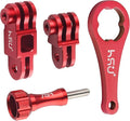 HSU Aluminum Alloy Metal Adjust Arm Straight Joints Mount, Same Direction Straight Joints Mount for Go Pro Hero 13/12/11/10/9/8/7/6/5 Black,Session 5/4, DJI Osmo Action Action Camera and More(Red)