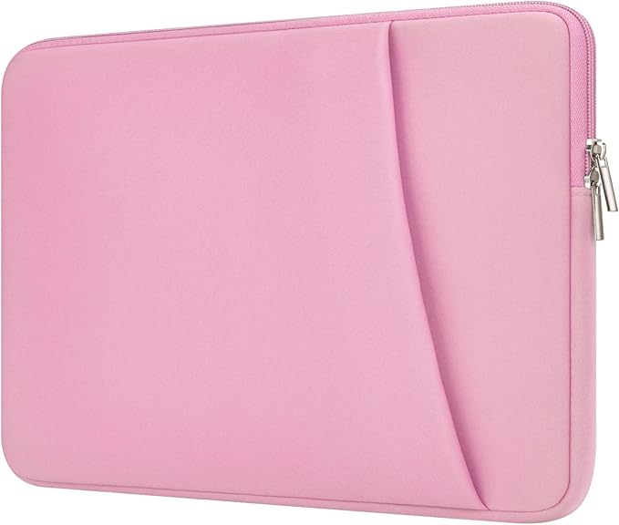 Laptop Sleeve Case with Zipper Accessory Pocket Compatible with 13 to 14 inches MacBook Air/Pro Padded Computer Pouch Cover Shockproof Protective for 13” to 14” Laptop/Chromebook/Tablet,Pink