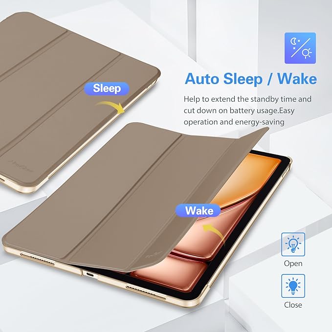 ProCase Smart Case for iPad Pro 12.9 2022/2021/2020/2018, Slim Stand Hard Back Shell Smart Cover for iPad Pro 12.9" 6th Gen/5th Gen/4th Gen/3rd Gen -Starlight