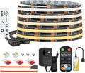 BTF-LIGHTING FCOB COB CCT 12VDC LED Strip Kit UL Listed Flexible High Density 640LED/m 16.4FT RF Remote Controller Tunable CT 2700K-6500K CRI 90+ for Bedroom Kitchen Under Cabinet Indoor