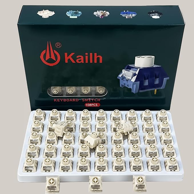 Zjmehty Kailh Box Ice Cream PRO MAX Switches for Mechanical Keyboard,5-pin Linear/45gf/Pre lubed/upgrated POM Material/Stronger Reboud Switches(Ice Cream PRO,108pcs)