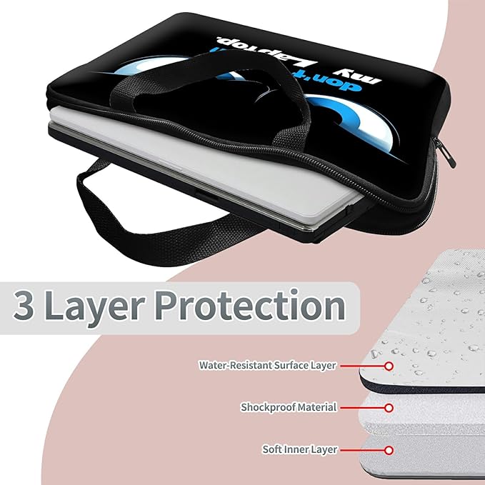 Laptop Sleeve Case Bag 13 inch, Don't Touch My Laptop Slim Carrying Case Handbag Travel Laptop Bag for 13 inch MacBook Air M3/M2/Pro M2/ 13" iPad Pro/Air M4/M2 2024