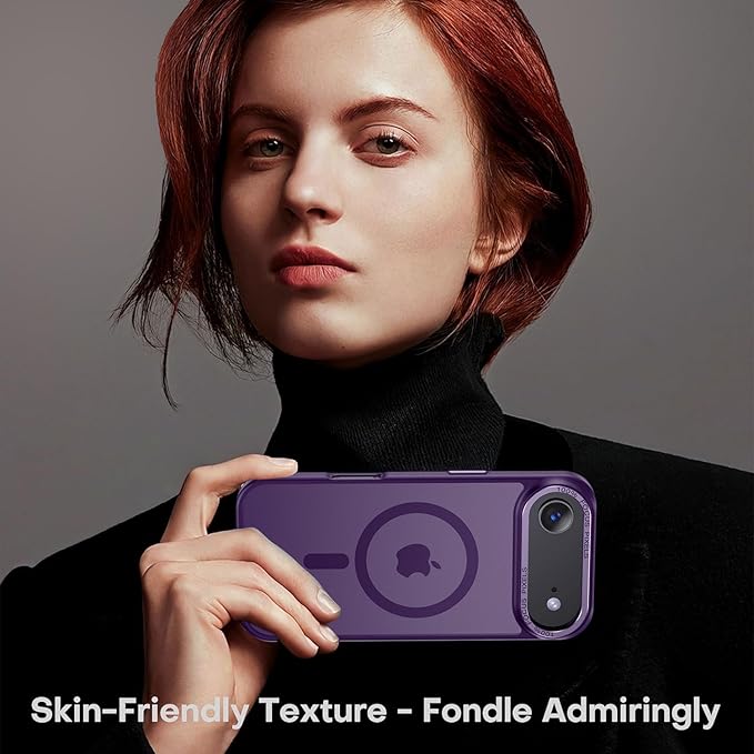 Newfuture Magnetic for iPhone Air Case [Compatible with Magsafe] [Military Grade Drop Protection] Translucent Matte Anti-Scratch Shockproof Protective Phone Cover 6.5 Inch, Deep Purple