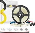 16.4FT COB LED Strip DC24V Warm White Flexible High Density Uniform Bright Light Strip, 480LEDs/m CRI90+ Dimmable 3000K LED Light for DIY Kitchen Bedroom Home Decor, No Power and Controller