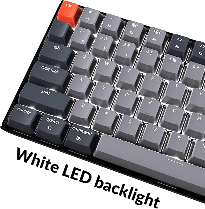 Keychron K4 96% Layout 100 Keys Wireless Bluetooth 5.1/Wired USB Mechanical Gaming Keyboard with Keychron Super Brown Switch White LED Backlight N-Key Rollover for Mac Windows PC-Version 2