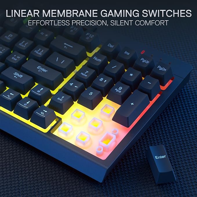 Redragon K515 PRO Shiva RGB Wireless Membrane Gaming Keyboard, 98 Keys Mechanical-Feel Keyboard w/Smooth Linear Switch, On-Board Macro & Multimedia Keys, Detachable Wrist Rest, Software Supported