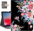 Vimorco Case for iPad (A16) 11th Generation 2025, for iPad 11th/10th Generation Case, Pencil Holder&Handle Strap&Pocket, Multiple Stand Protector PU Leather Shell Cover, Black Flower Hummingbird