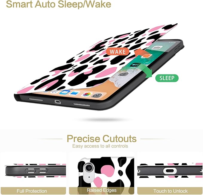 Lokigo Case for iPad 11 inch (A16) 2025, for 10th Generation Case 10.9'' 2022, Multi-Angle Viewing iPad 11th/10th Gen Protective Cover with Auto Sleep/Wake, for Women Men, Black Pink