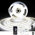 AXMOTUT COB LED Strip Lights with Remote, 24V 9.84ft White Dimmable LED Light Strips, High Bright 6000K LED Lights with Power Supply for Room, Kitchen, DIY Home Decoration