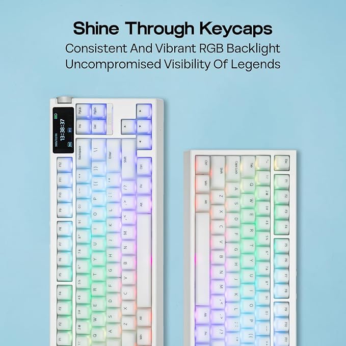EPOMAKER AegisSil Keycap Set, Silicone Material, Cherry Profile, 113 Keys, 65%/75%/96%/Full Size, Custom Keyboard Keycaps Set for Cherry MX, Kailh, Outemu, Gateron Mechanical Gaming Keyboard (White)