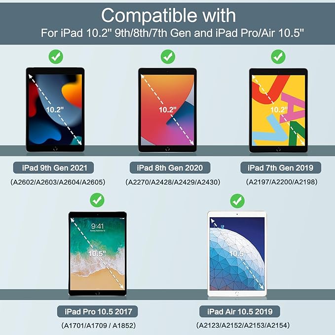 Vimorco Case for iPad Air 3rd 2019, for iPad Pro 10.5 inch 2017/2019, for iPad 9th/8th/7th Generation 10.2 inch,4 Viewing Angles,Pencil Holder,Full Protective Cover,Auto Sleep/Wake,Green Quicksand