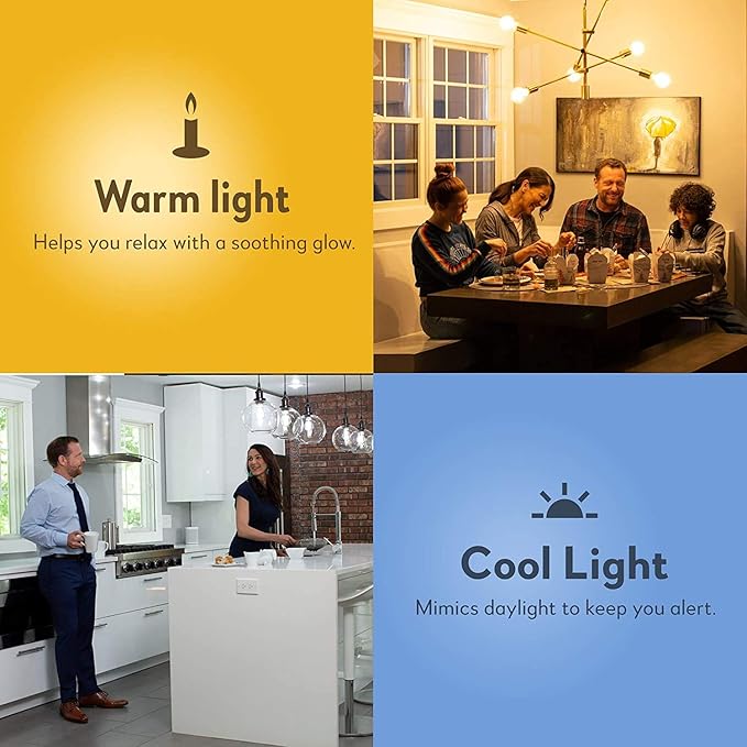 Bulbrite Solana 2-Pack A19 WiFi Connected Edison Filament LED Smart Light Bulb, Clear